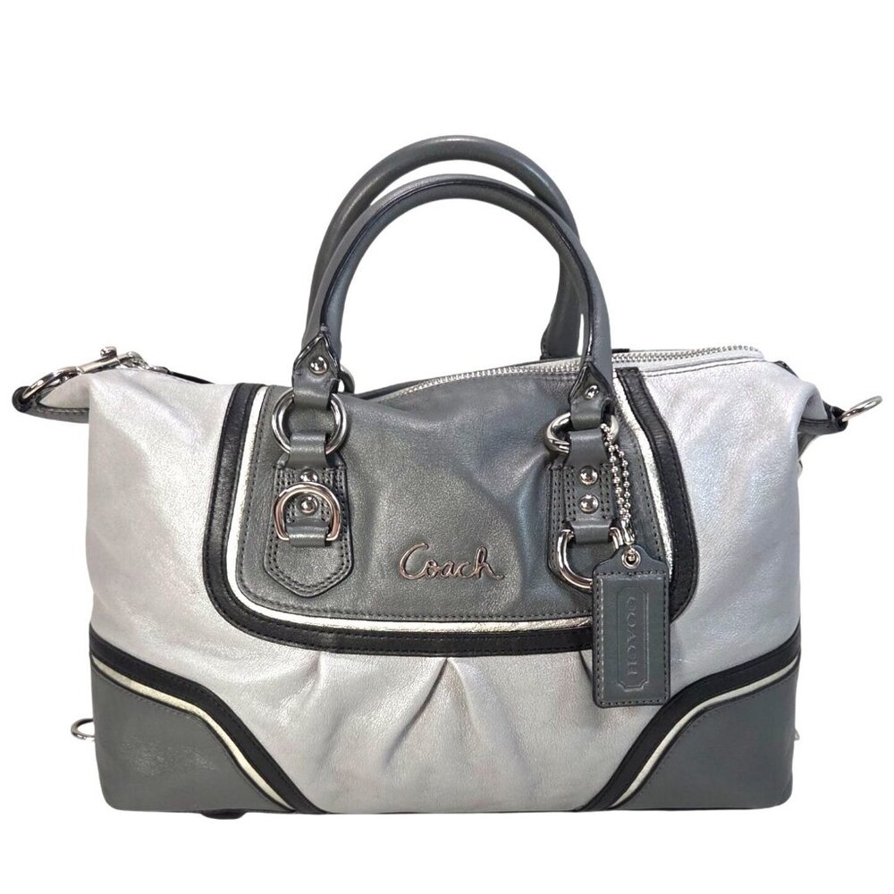 Coach 2012 Ashley Spectator 2-Way Gray Leather Satchel Bag Purse F17455 - Picture 3 of 16